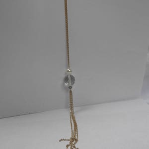Silver pearl prom wedding tassel necklace image 9