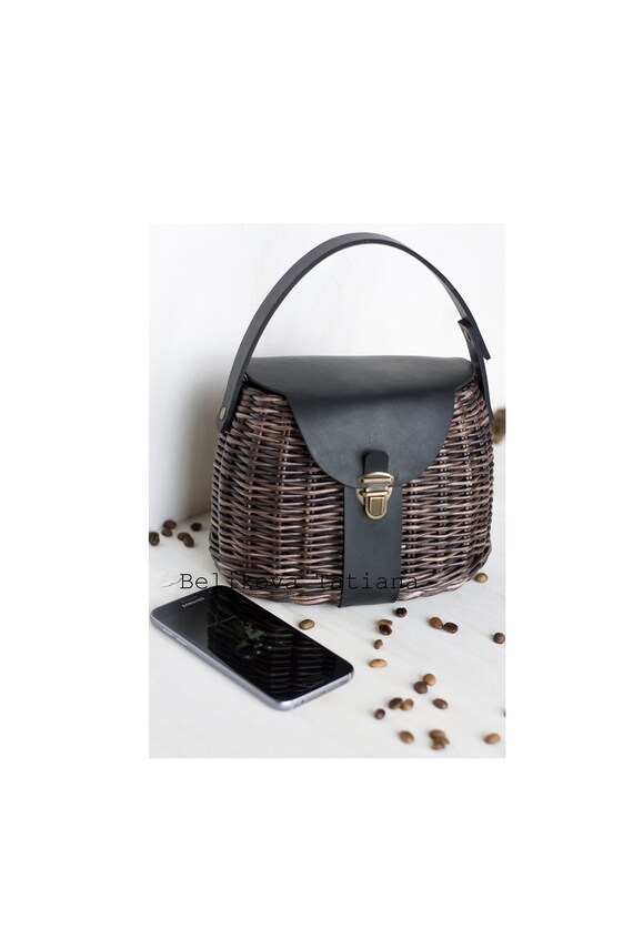 wicker tote bag