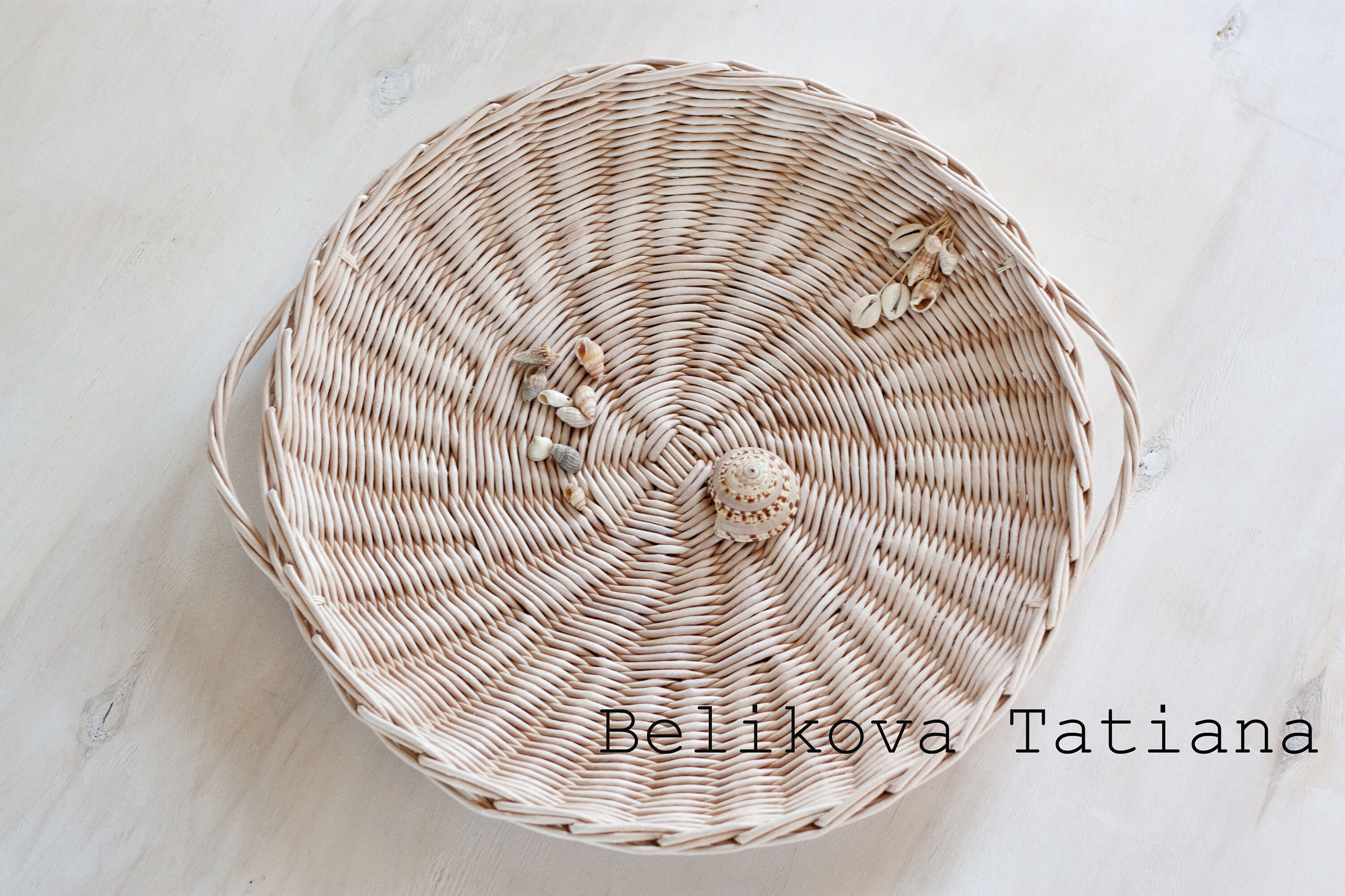 Round Wall Basket Hanging Home Decor Seaside Wicker Basket Etsy