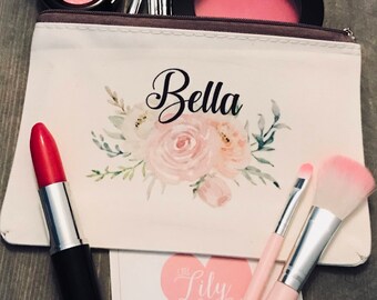 Customizeable flower makeup bag/ cosmetic bag