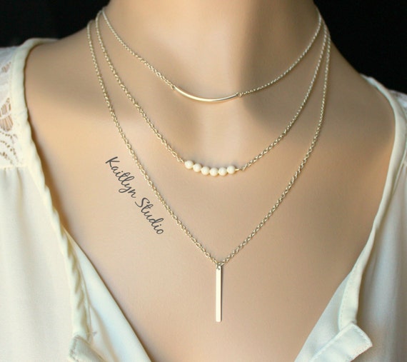 Layer Necklace Set Set of 3 Necklaces Sterling Necklaces Layered Necklace Set Many Styles