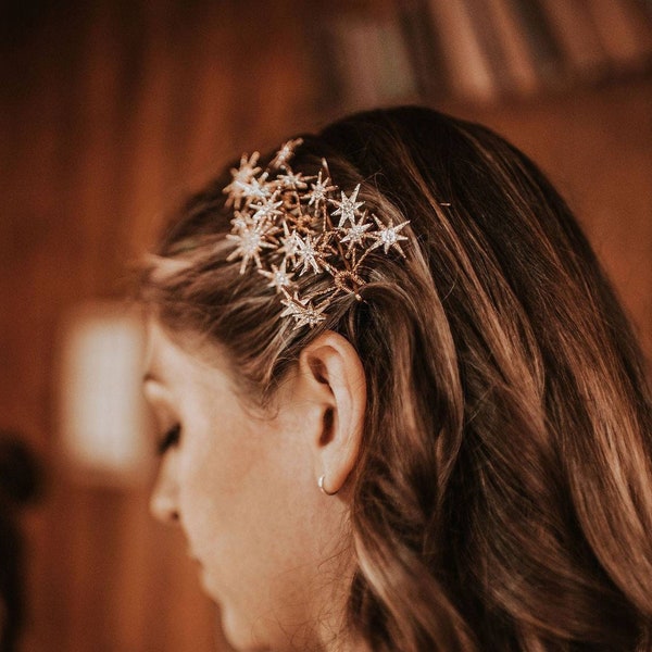 Celestial Bridal Hairpins, Star Bridal Hairpins, Bridal Hairpins, Gold Bridal Hair Accessory, Star Hair Pins, Celestial Hairpins, Bridal