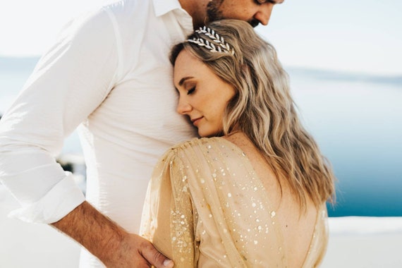 Wekuw Couronne Laurier Doré 4 Pièces - Bandeau Grec Romain Feuilles Or Pour Mariage, Fête, Cosplay