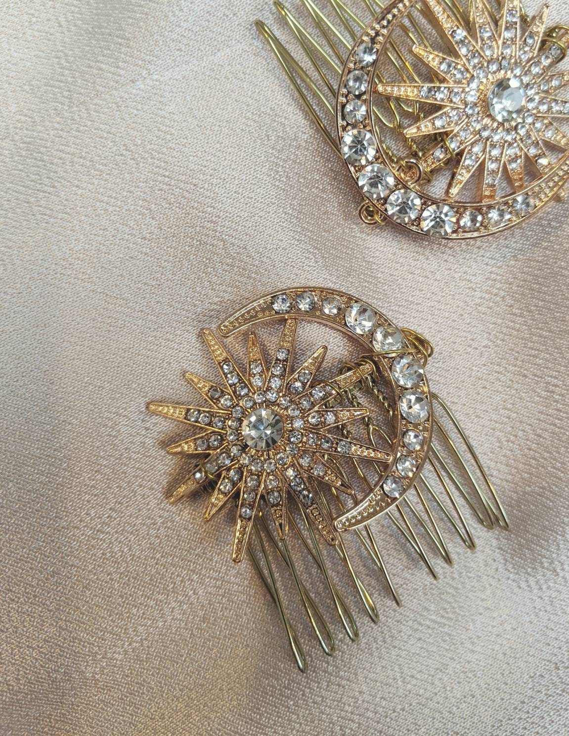 Gold Bridal Hair Comb Galaxy Hair Comb Celestial Hair Comb - Etsy Gold Bridal Hair Comb Galaxy Hair Comb Celestial Hair Comb - Etsy