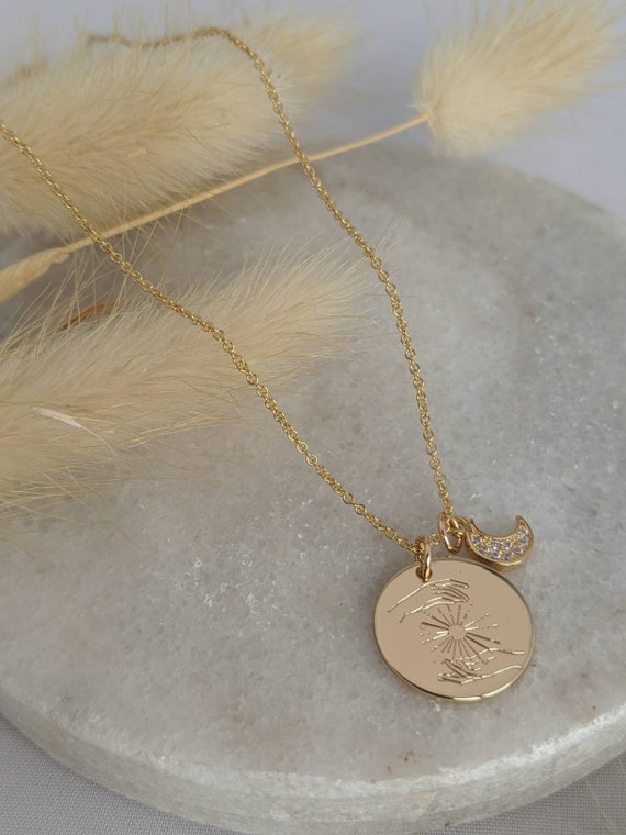 Buy Gold Engraved Pendant Necklace. Online in India Etsy