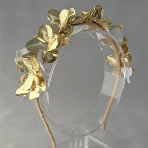 Gold Floral Bridal Headband, Gold Bridal Headband, Gold Floral Bridal Crown, Floral Headband, Floral Headpiece, Bridal Headband, Bridal image 8