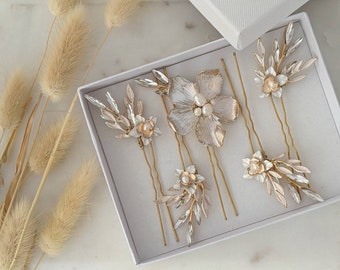 Floral Bridal Hairpins, Flower Bridal Hairpins, Bridal Hair Accessories, Wedding Hairpins, Floral Wedding Hairpins, Bridal Hair, Bridal