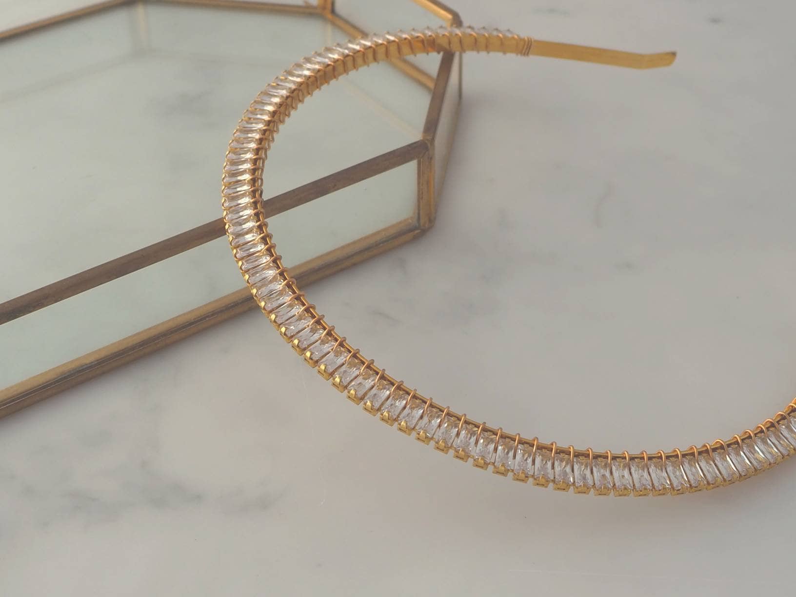 Luxury Double Layered Gold Crystal Headband