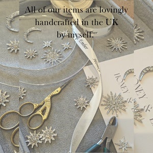 Silver Bridal Galaxy Halo Tiara, Celestial Crown, Wedding Headband, Stars and Moon Headpiece, Hand Made In the uk image 2