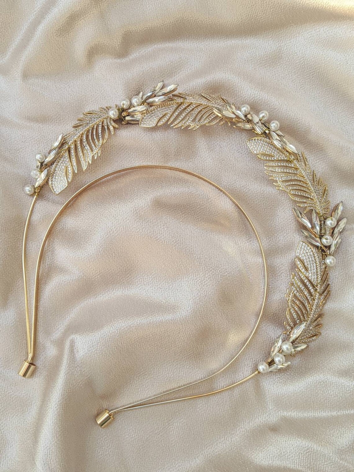Adelaide Halo Headband Gold Halo Headband Bridal Headpiece Etsy UK