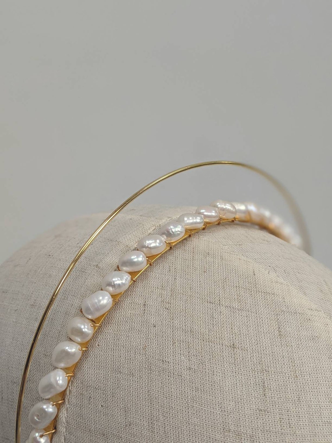 Pearl halo headband in ivory main image 1