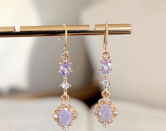 Elegant Victorian Gold Earrings - Crystal Bridal Drop Earrings, Art Nouveau Style Earrings, Wedding Crystal Drop Earrings,