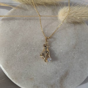 Gold Hand Pendant Necklace, Victorian Hand Pendant Necklace, Gold Hand Necklace, Gold Hand Jewellery