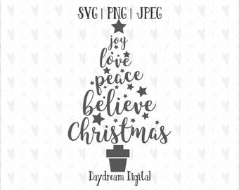 Download Christmas Word Tree Etsy