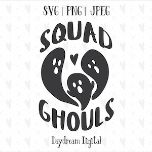 Squad Ghouls SVG | Gruselig | Halloween | Gespenster | Gruselig | Clip-Kunst SVG-Schnittdateien