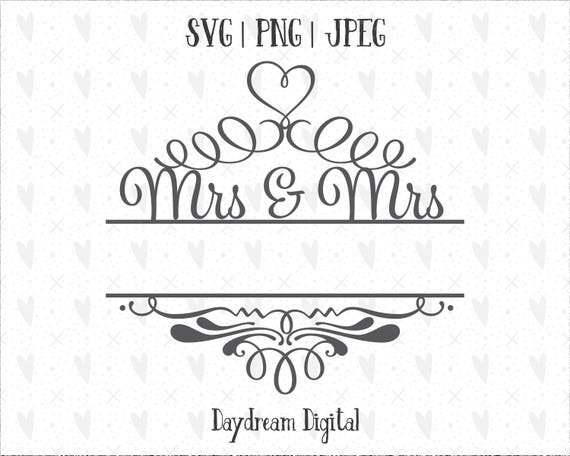 Download Mrs And Mrs Monogram Template Name Decorative Newlywed Etsy