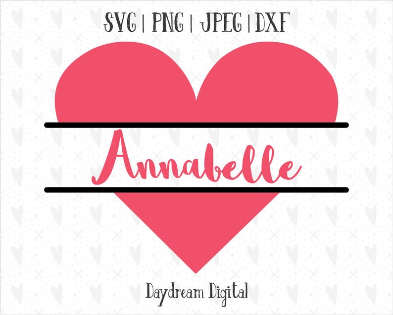 Download Split Heart Write Your Own Name/Monogram SVG DFX Cut | Etsy