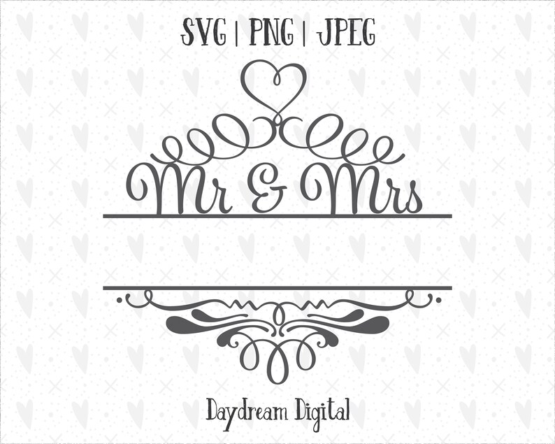 Download Mr And Mrs Monogram Template Name Placeholder Decorative Etsy