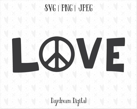 Download Peace Love Quote Hippy Cnd Symbol Hand Drawn Svg Etsy