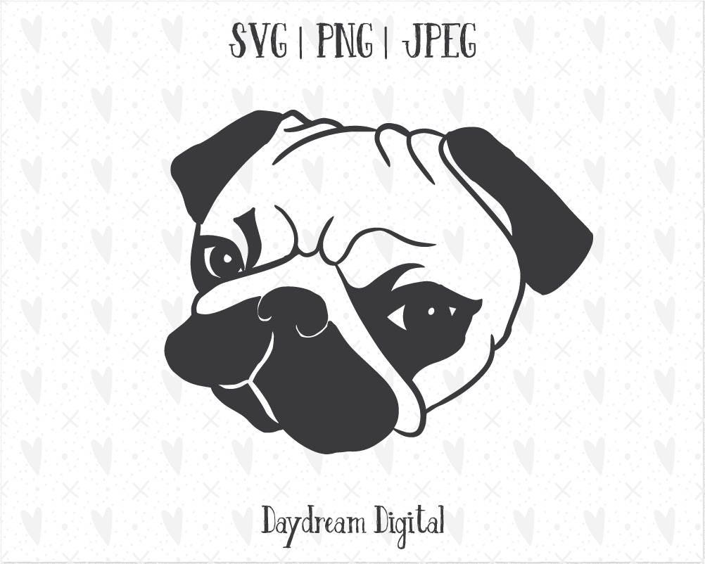 Download Pug Face SVG Vector File One Piece Sweet Animal | Etsy