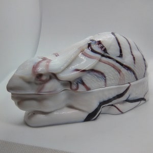 Slag Milk Glass Rabbit Covered Dish