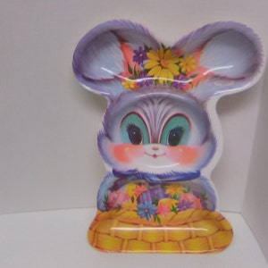 VTG adorable Easter Bunny rabbit divided tray