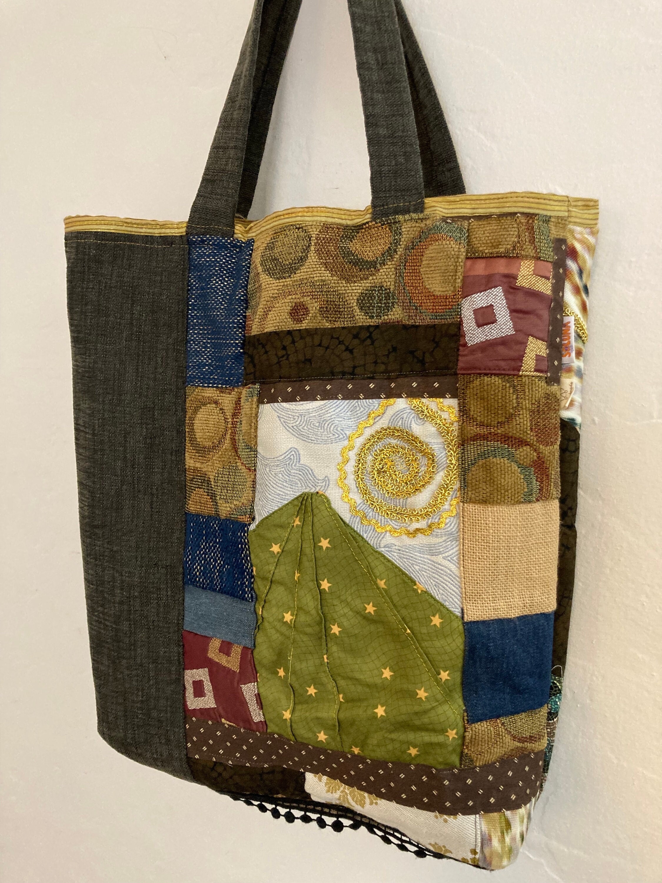Shoulder Bag, Patching, Quilting. Handmade Using Repurposed Materials ...