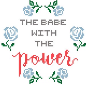 Cross Stitch Pattern Labyrinth Babe with the power