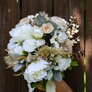 Bridal bouquet, boho wedding bouquet, Rust wedding bouquet, White wedding bouquet, White Bridal bouquet, White bridal bouquet