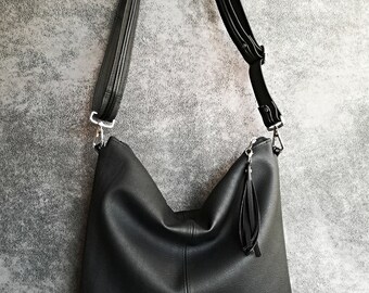 black vegan handbag
