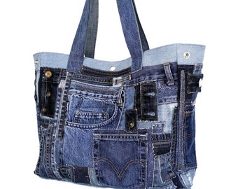 Oversize jeans bag Extra large bag jeans Shopping jeans bag Travel jeans bag Weekender bag Recycled jeans bag Large denim bag Denim bag