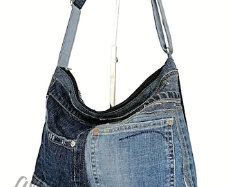 Recycled Jeans Bag Crossbody Recycled Denim Bag Jeans