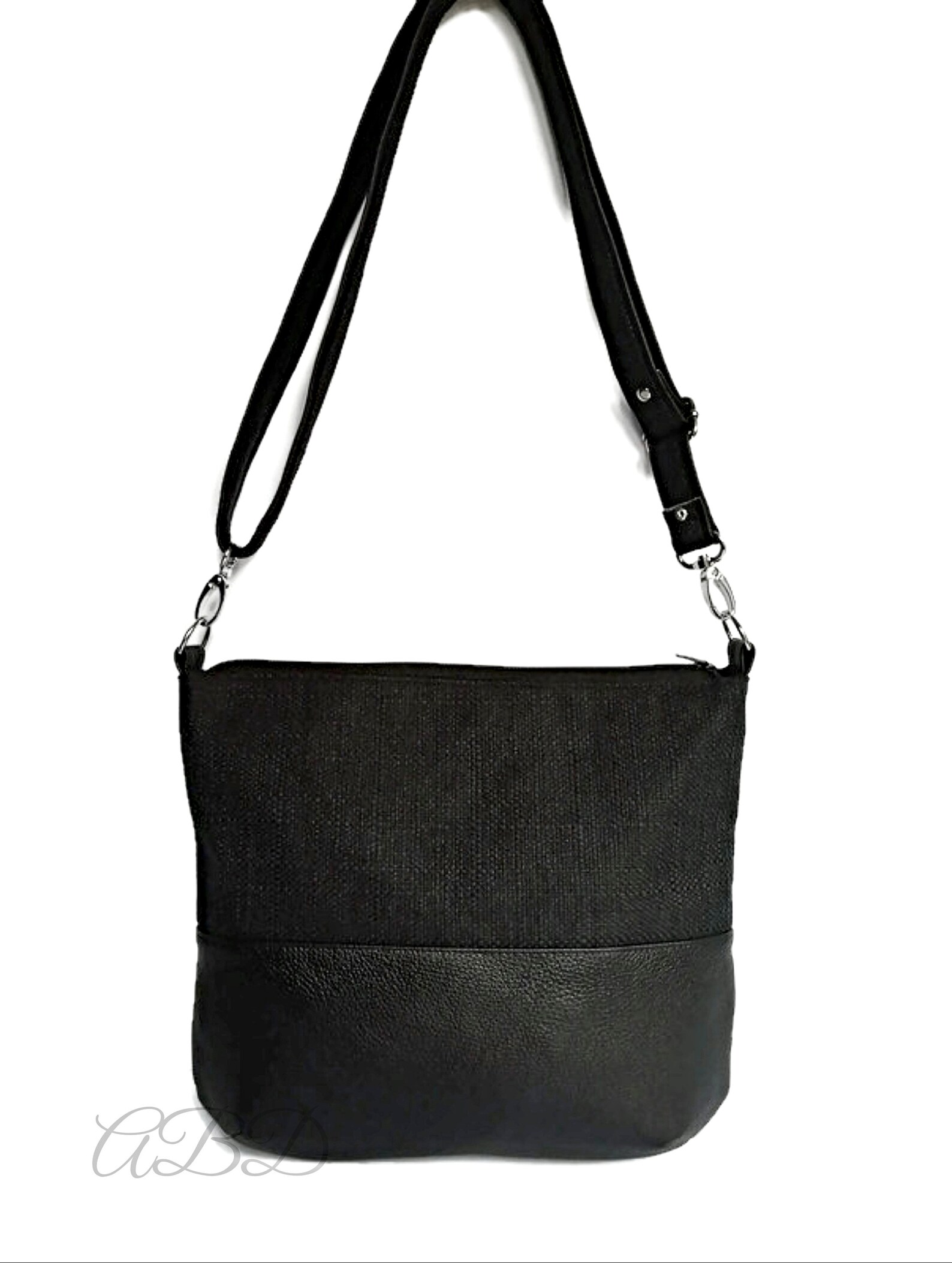 Black Crossbody Bag Black Purse Crossbody Purse Black Vegan Etsy
