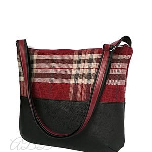 Tartan Crossbody Bag: Plaid Purse with Vegan Leather Accents