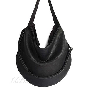 Black hobo bag Black handbag Black vegan bag Large shoulder bag Slouchy hobo purse Slouchy hobo bag Hobo purse bag Handbag women Bag woman