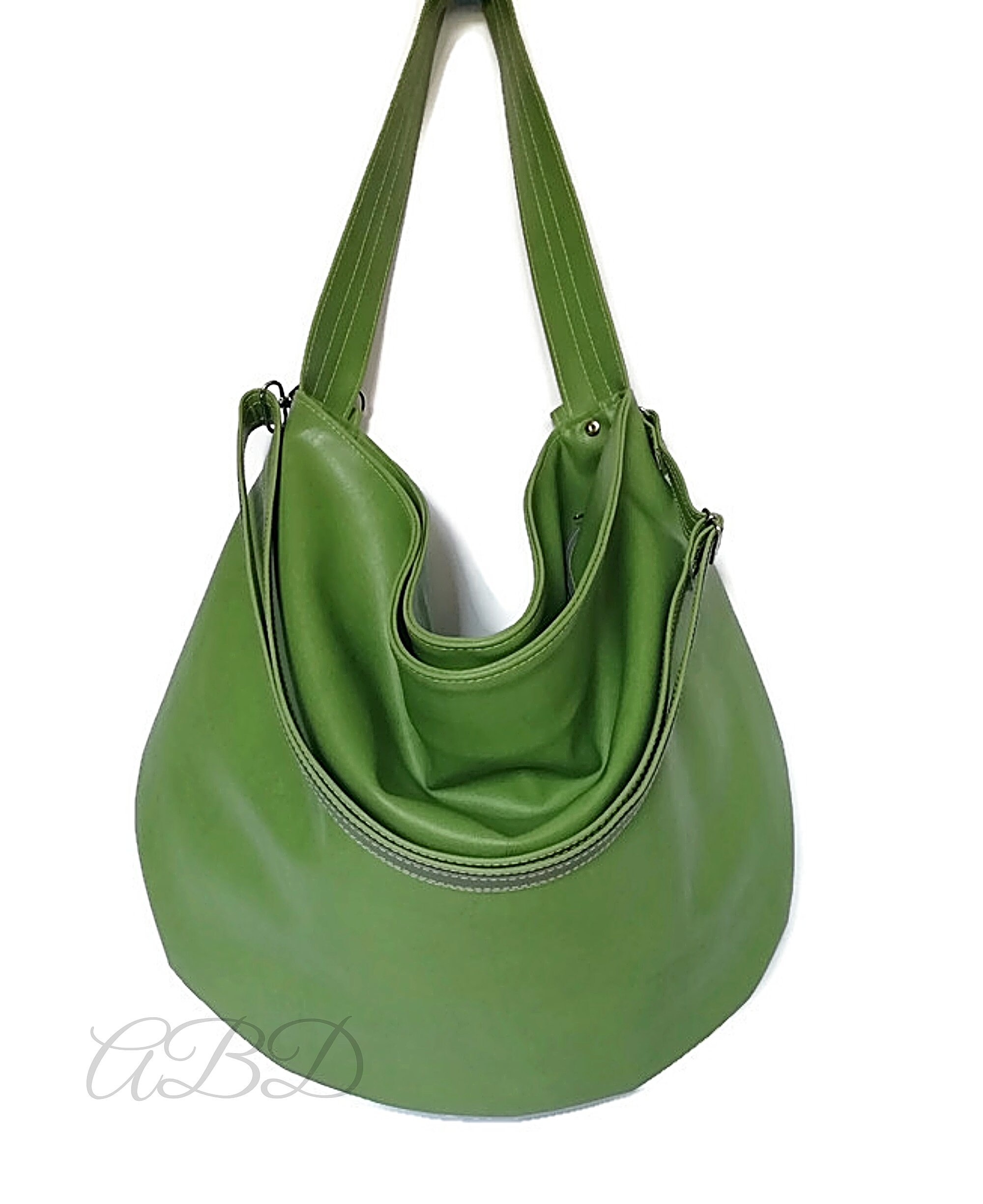 Large hobo bag Green hobo purse Large handbag Large vegan bag Etsy