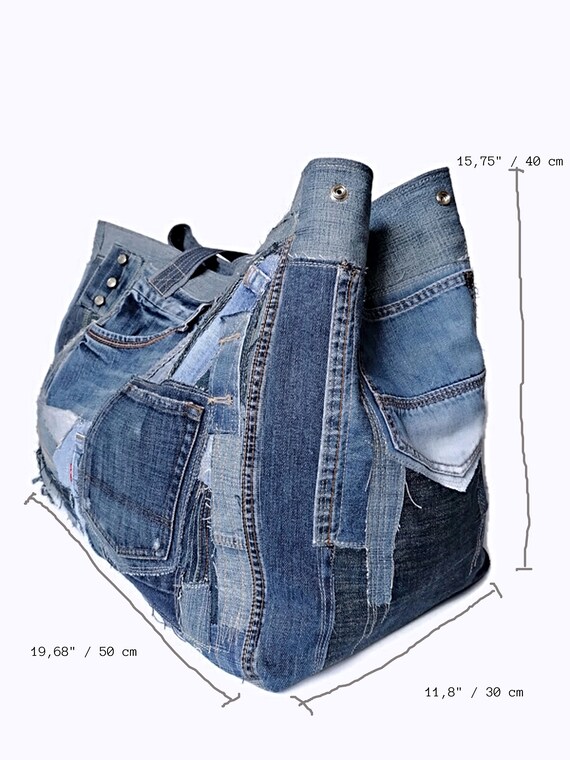 Large Denim Tote Bag Pattern Hack · VickyMyersCreations