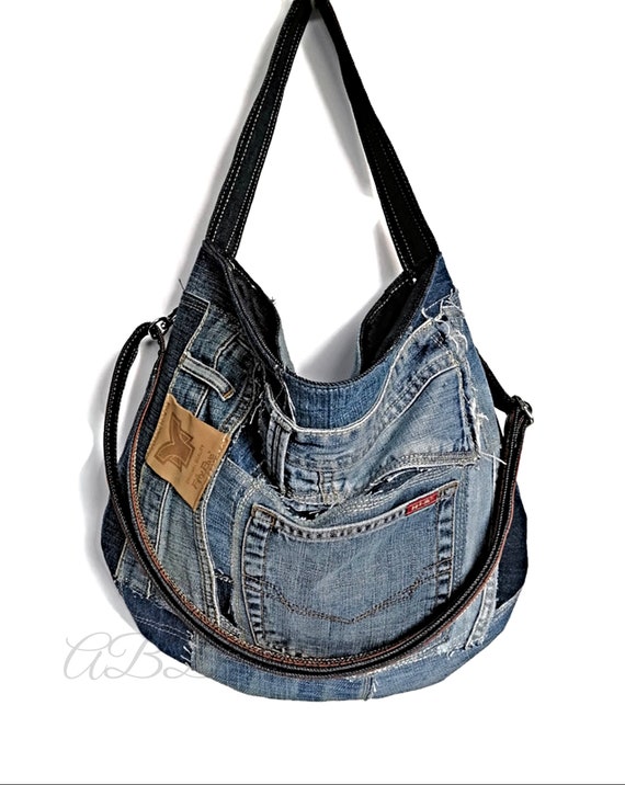 Recycled Jeans Bag Denim Bag Jeans Handbag Denim Handbag Jeans - Etsy