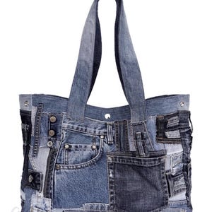 Jeans Handtasche Denim Geldbeutel Tasche Recycled Jeanstasche Jeans Geldbörse Patchwork Jeanstasche Große Jeanstasche Jeans Handtasche Jeanstasche Geldbeutel Frauen