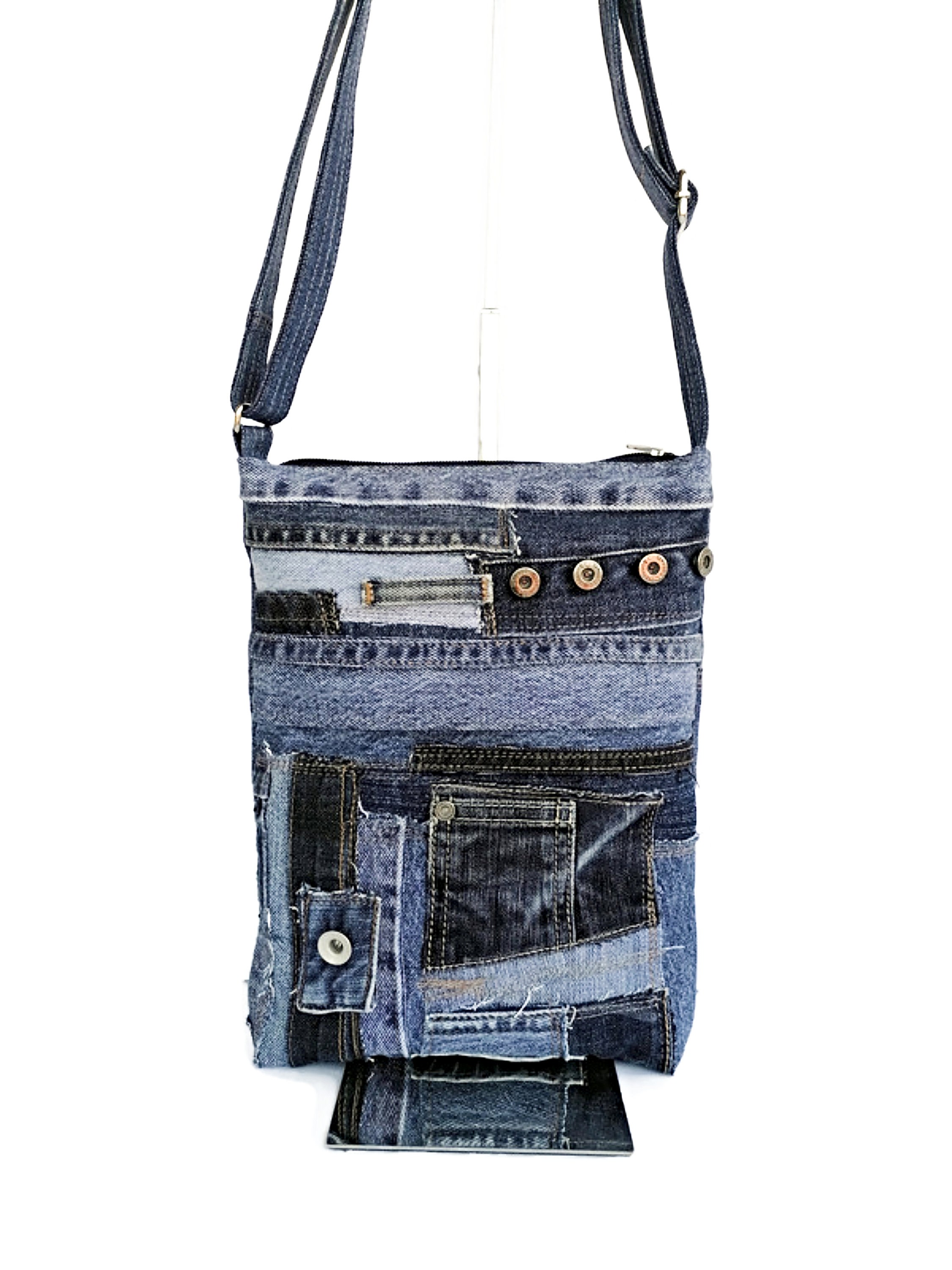 Recycled Jeans Bag Crossbody Recycled Denim Bag Jeans Handbag - Etsy
