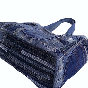 Recycled Jeans Bag Large Denim Bag Jeans Handbag Denim Handbag - Etsy