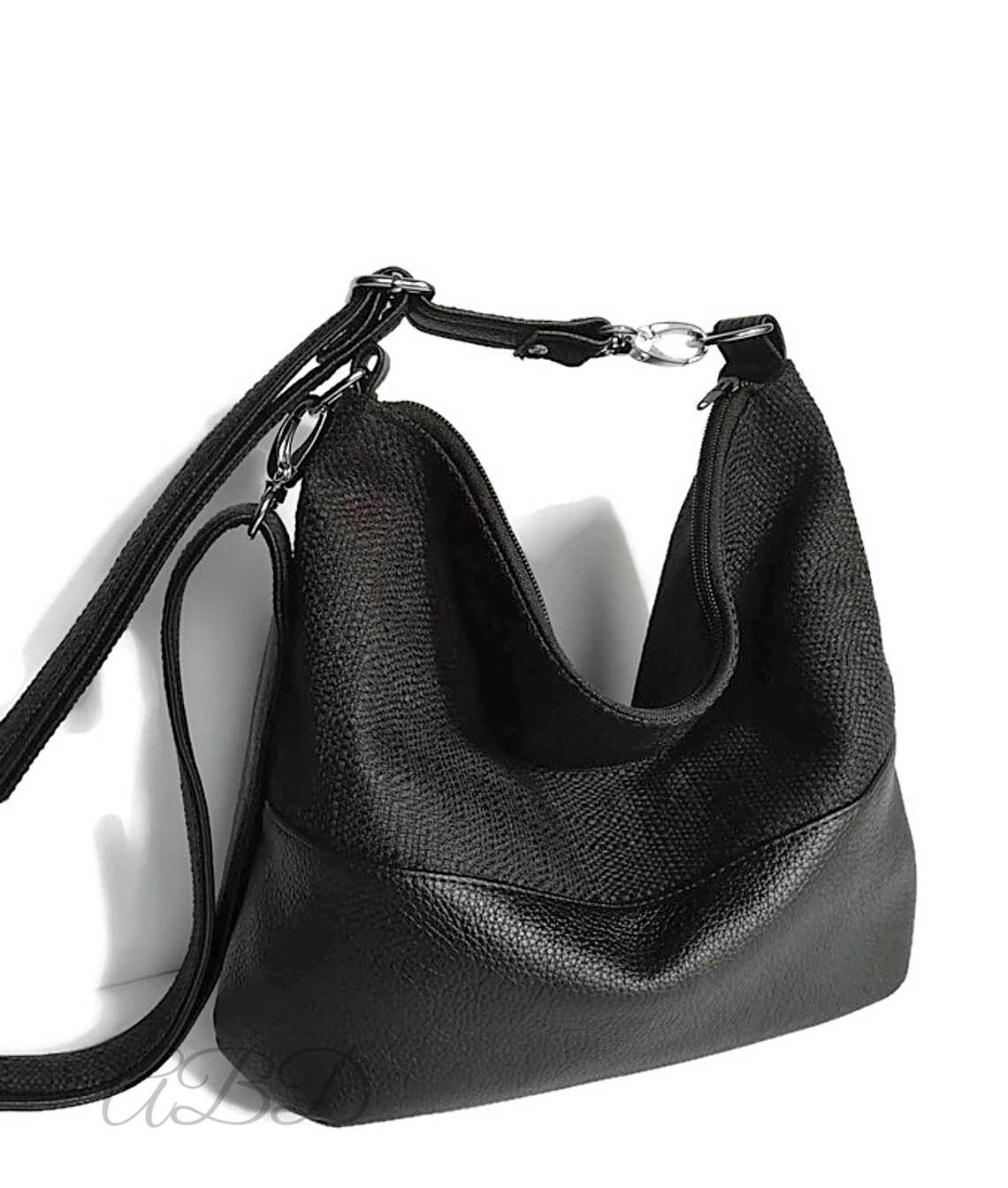 Black Crossbody Bag Black Purse Crossbody Purse Black Vegan Etsy