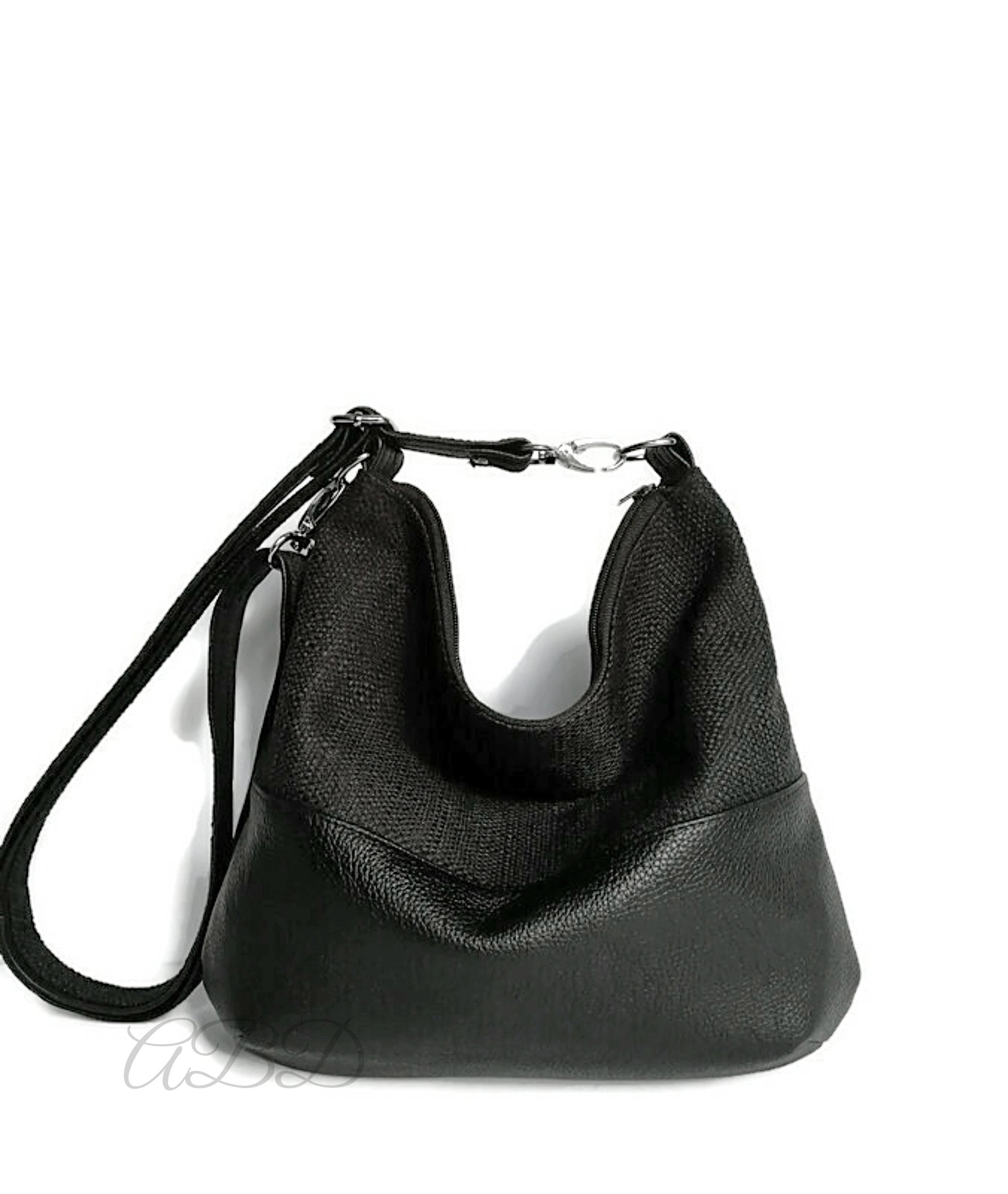 Black Crossbody Bag Black Purse Crossbody Purse Black Vegan Etsy