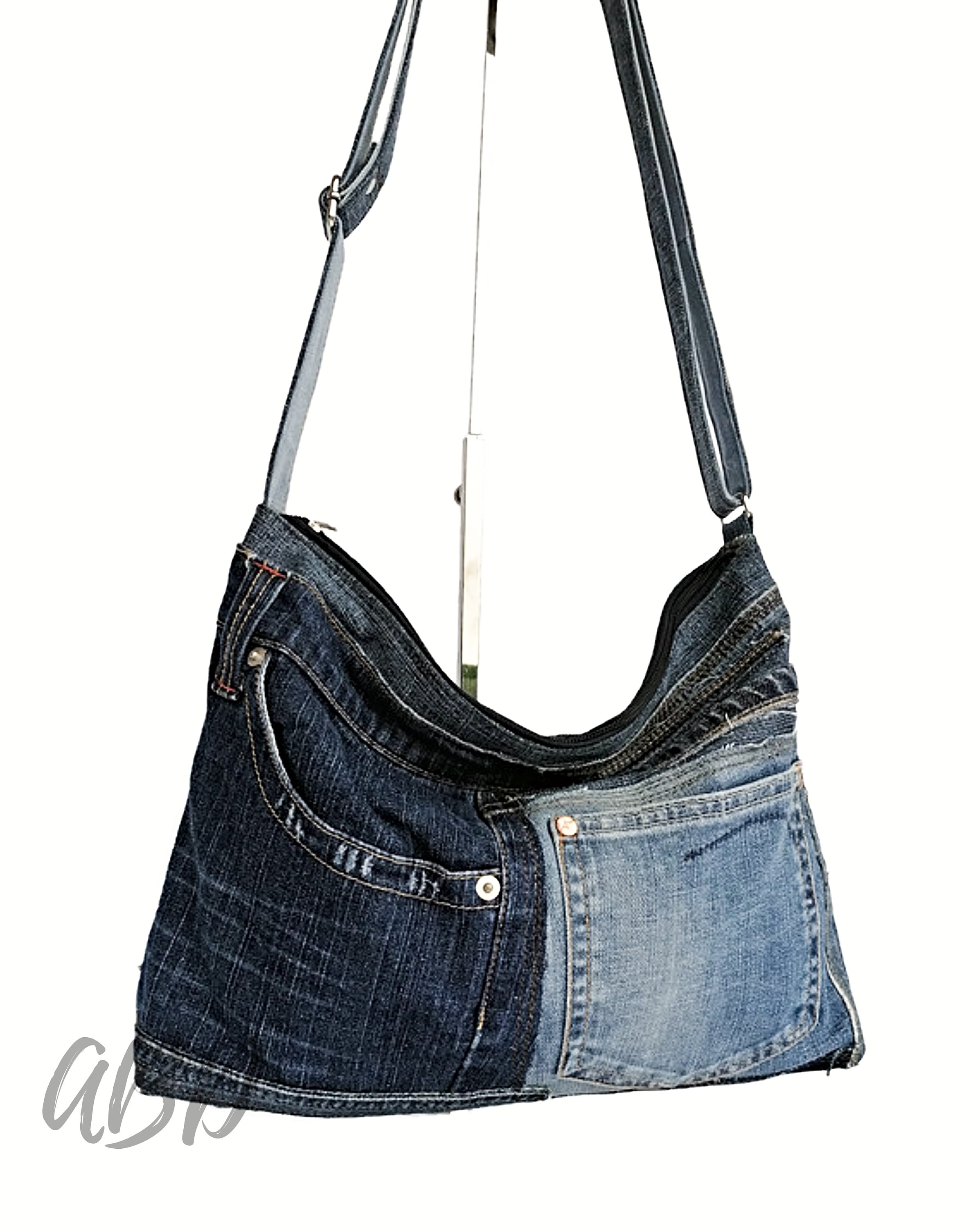 Recycled Jeans Bag Crossbody Recycled Denim Bag Jeans