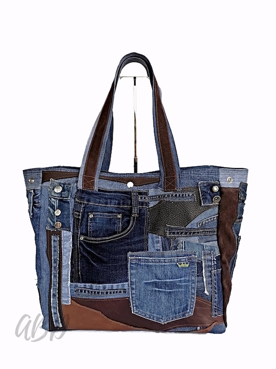 【emis】24FW新作★ DENIM BIG SHOPPER BAG Buy Emis Denim Big Shopper Bag Dark Denim | SASOM