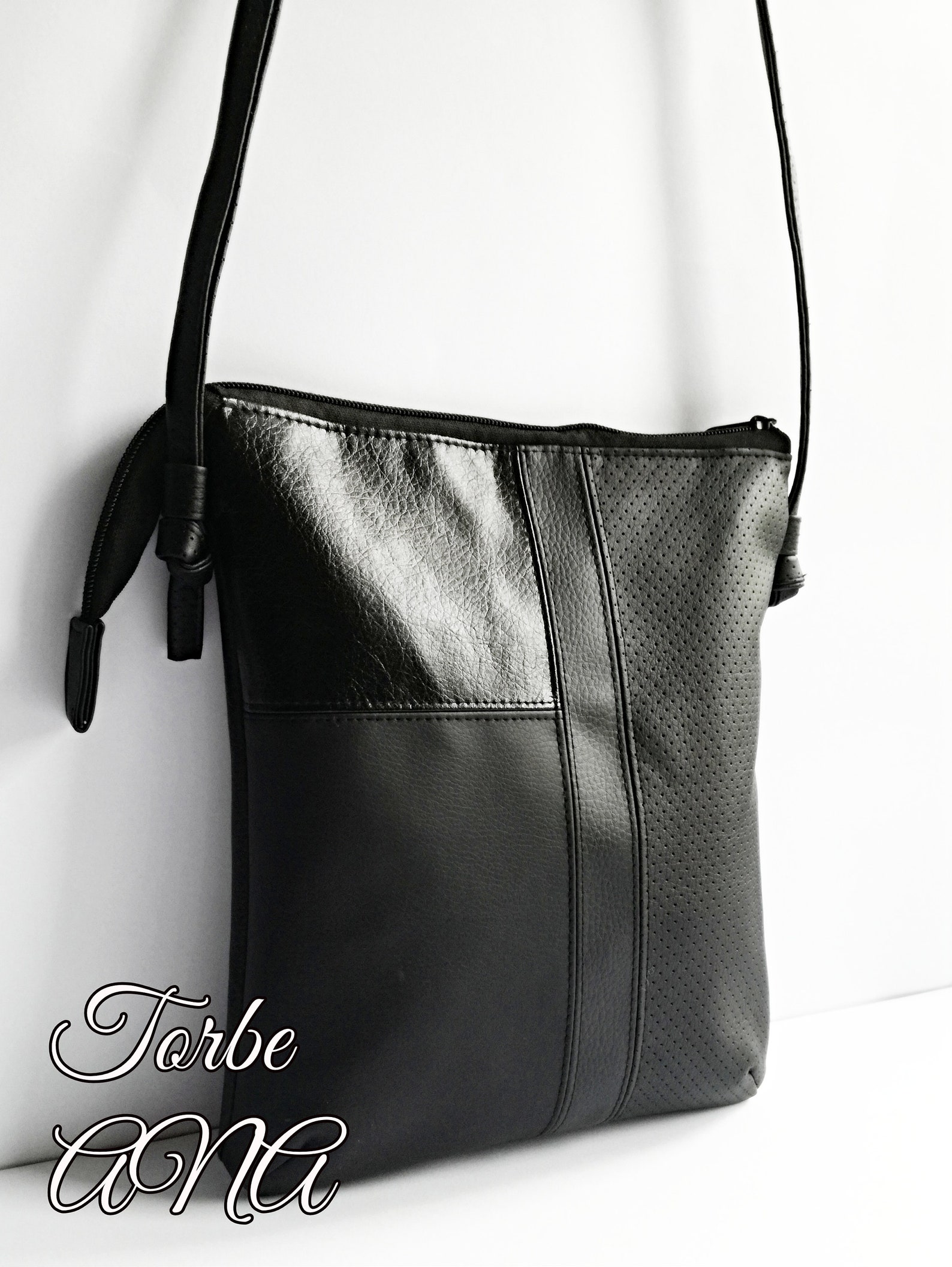 Black Crossbody Bag Black Purse Crossbody Purse Black Vegan Etsy