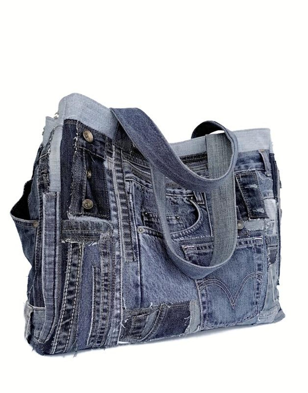 Recycled Jeans Bag Large Denim Bag Jeans Handbag Denim Recycled Jeans Bag Large Denim Bag Jeans Handbag Denim
