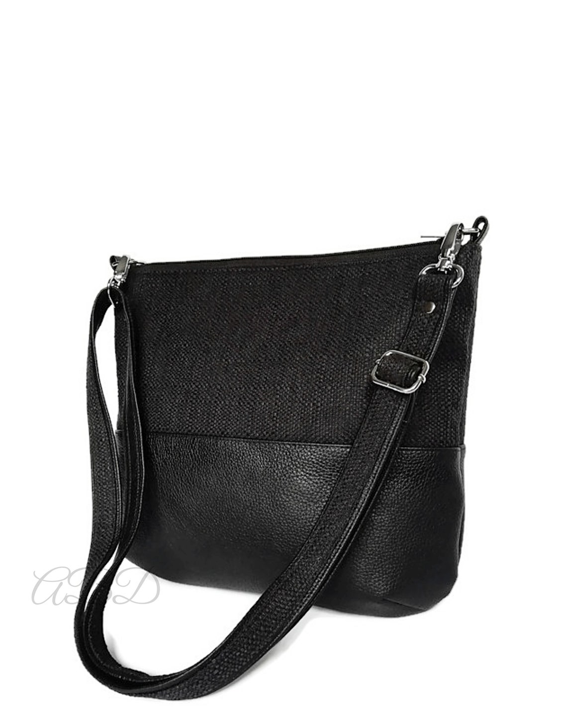 Black Crossbody Bag Black Purse Crossbody Purse Black Vegan Etsy