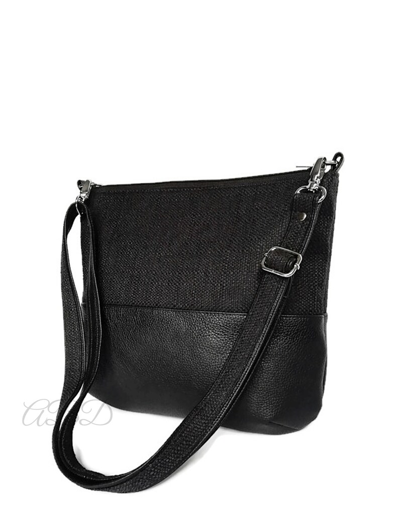 Black Crossbody Bag Black Purse Crossbody Purse Black Vegan Etsy