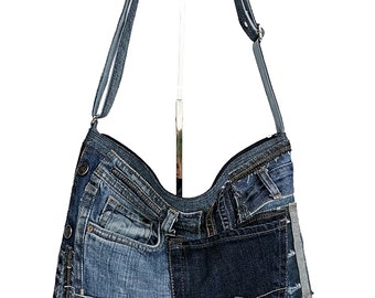 Recycled denim bag Jeans purse Jeans handbag Blue denim bag Denim purse Denim bag Denim crossbody bag Jeans crossbody bag Bag jeans women